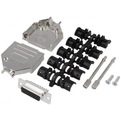 DTZK15-HDS-K; D-Sub HD; PIN: 26; plug; female; soldering; for cable; black; ENCITECH