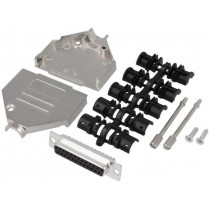 DTZK25-DBS-K; D-Sub; PIN: 25; plug; female; soldering; for cable; black; ENCITECH