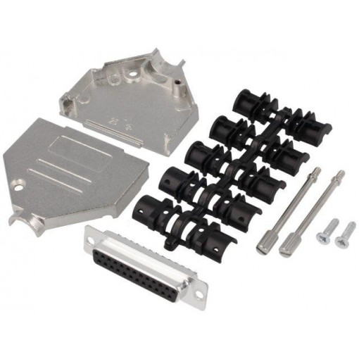 DTZK25-DBS-K; D-Sub; PIN: 25; plug; female; soldering; for cable; black; ENCITECH