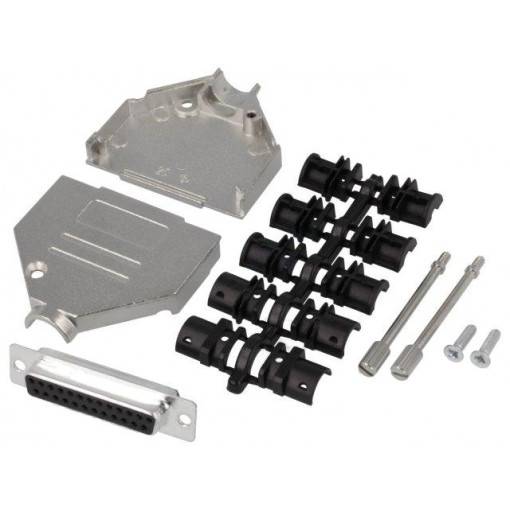 DTZK25-DMS-K; D-Sub; PIN: 25; plug; female; soldering; for cable; black; ENCITECH