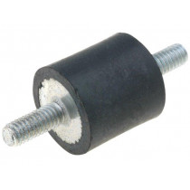 DVA.1-25-15-M6-18-40; Vibration damper; M6; Ø: 25mm; rubber; L: 15mm; Thread len: 18mm; ELESA+GANTER