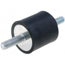 DVA.1-25-25-M6-18-55; Vibration damper; M6; Ø: 25mm; rubber; L: 25mm; Thread len: 18mm; ELESA+GANTER