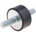 DVA.1-30-15-M8-20-55; Vibration damper; M8; Ø: 30mm; rubber; L: 15mm; Thread len: 20mm; ELESA+GANTER