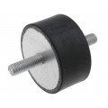 DVA.1-60-30-M10-28-55; Vibration damper; M10; Ø: 60mm; rubber; L: 30mm; Thread len: 28mm; ELESA+GANTER