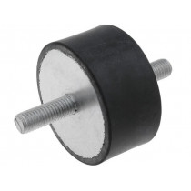 DVA.1-60-30-M10-28-55; Vibration damper; M10; Ø: 60mm; rubber; L: 30mm; Thread len: 28mm; ELESA+GANTER