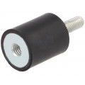 DVA.2-20-25-M6-18-70; Vibration damper; M6; Ø: 20mm; rubber; L: 25mm; Thread len: 18mm; ELESA+GANTER