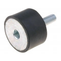 DVA.2-25-15-M6-18-55; Vibration damper; M6; Ø: 25mm; rubber; L: 15mm; Thread len: 18mm; ELESA+GANTER