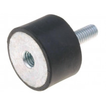DVA.2-25-15-M6-18-55; Vibration damper; M6; Ø: 25mm; rubber; L: 15mm; Thread len: 18mm; ELESA+GANTER