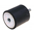 DVA.2-40-40-M8-23-55; Vibration damper; M8; Ø: 40mm; rubber; L: 40mm; Thread len: 23mm; ELESA+GANTER