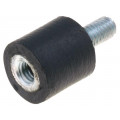 DVA.2-8-8-M3-6-55; Vibration damper; M3; Ø: 8mm; rubber; L: 8mm; Thread len: 6mm; H: 3mm; ELESA+GANTER