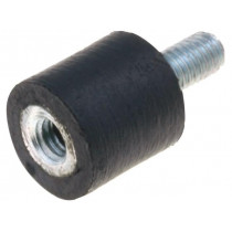 DVA.2-8-8-M3-6-55; Vibration damper; M3; Ø: 8mm; rubber; L: 8mm; Thread len: 6mm; H: 3mm; ELESA+GANTER