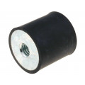 DVA.3-30-30-M8-70; Vibration damper; M8; Ø: 30mm; rubber; L: 30mm; H: 8mm; 490N; 300N/mm; ELESA+GANTER