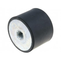 DVA.3-40-30-M8-55; Vibration damper; M8; Ø: 40mm; rubber; L: 30mm; H: 8mm; 1535N; 205N/mm; ELESA+GANTER