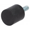 DVA.4-20-20-M6-18-70; Vibroisolation foot; Ø: 20mm; H: 20mm; Shore hardness: 70±5; 336N; ELESA+GANTER