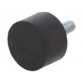 DVA.4-25-15-M6-18-55; Vibroisolation foot; Ø: 25mm; H: 15mm; Shore hardness: 55±5; 289N; ELESA+GANTER