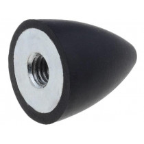 DVA.7-20-24-M6-55; Vibration damper; M6; Ø: 20mm; rubber; L: 24mm; H: 6mm; 113N; ELESA+GANTER