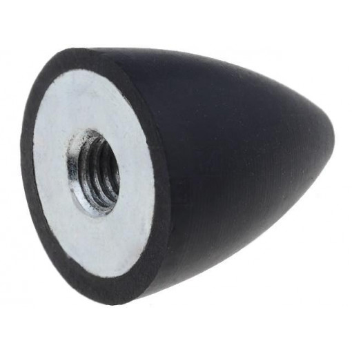 DVA.7-20-24-M6-55; Vibration damper; M6; Ø: 20mm; rubber; L: 24mm; H: 6mm; 113N; ELESA+GANTER