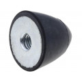 DVA.7-30-30-M8-55; Vibration damper; M8; Ø: 30mm; rubber; L: 30mm; H: 8mm; 247N; ELESA+GANTER