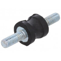 DVC.1-10-8-10-M4-10-55; Vibration damper; M4; Ø: 10mm; rubber; L: 10mm; Thread len: 10mm; ELESA+GANTER