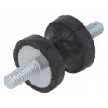 DVC.1-15-8,5-15-M4-10-55; Vibration damper; M4; Ø: 15mm; rubber; L: 15mm; Thread len: 10mm; ELESA+GANTER