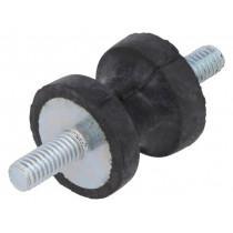 DVC.1-15-8,5-15-M4-10-55; Vibration damper; M4; Ø: 15mm; rubber; L: 15mm; Thread len: 10mm; ELESA+GANTER