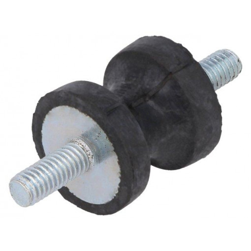 DVC.1-15-8,5-15-M4-10-55; Vibration damper; M4; Ø: 15mm; rubber; L: 15mm; Thread len: 10mm; ELESA+GANTER