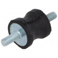DVC.1-15-12-15-M4-10-55; Vibration damper; M4; Ø: 15mm; rubber; L: 15mm; Thread len: 10mm; ELESA+GANTER