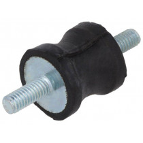 DVC.1-15-12-15-M4-10-55; Vibration damper; M4; Ø: 15mm; rubber; L: 15mm; Thread len: 10mm; ELESA+GANTER