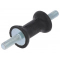 DVC.1-20-12-30-M6-18-55; Vibration damper; M6; Ø: 20mm; rubber; L: 30mm; Thread len: 18mm; ELESA+GANTER