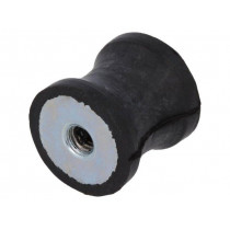 DVC.3-15-12-15-M4-55; Vibration damper; M4; Ø: 15mm; rubber; L: 15mm; H: 4mm; 166N; 44N/mm; ELESA+GANTER