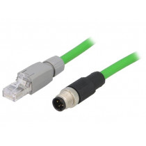 VDOGH040MSS0002X04GXS; Adapter; RJ45 plug,M12 male; D code-Ethernet; PIN: 4; straight; 2m; IFM ELECTRONIC