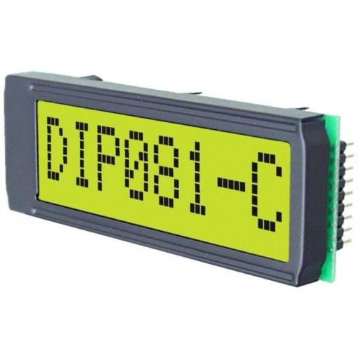 EA DIP081-CHNLED; Display: LCD; alphanumeric; STN Positive; 8x1; 68x26.8mm; LED; ELECTRONIC ASSEMBLY EA DIP081-CHNLED; Display: LCD; alphanumeric; STN Positive; 8x1; 68x26.8mm; LED; ELECTRONIC ASSEMBLY