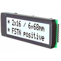 EA DIP162J-DN3LW; Display: LCD; alphanumeric; FSTN Positive; 16x2; 68x26.8mm; LED; ELECTRONIC ASSEMBLY EA DIP162J-DN3LW; Display: LCD; alphanumeric; FSTN Positive; 16x2; 68x26.8mm; LED; ELECTRONIC ASSEMBLY