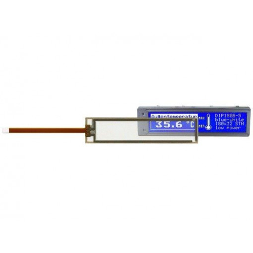 EA DIP180B-5NLWT; Display: LCD; graphical; 180x32; STN Positive; blue; 102x26.8mm; ELECTRONIC ASSEMBLY EA DIP180B-5NLWT; Display: LCD; graphical; 180x32; STN Positive; blue; 102x26.8mm; ELECTRONIC ASSEMBLY