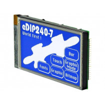 EA EDIP240B-7LWTP; Display: LCD; graphical; 240x128; STN Negative; blue; 113x70mm; LED; ELECTRONIC ASSEMBLY EA EDIP240B-7LWTP; Display: LCD; graphical; 240x128; STN Negative; blue; 113x70mm; LED; ELECTRONIC ASSEMBLY