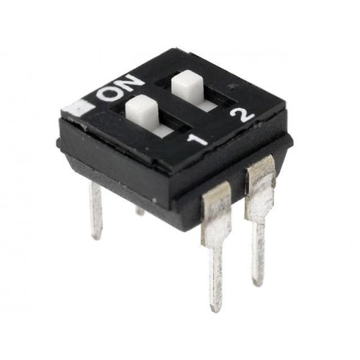 NDI-02H-V; Switch: DIP-SWITCH; Poles number: 2; ON-OFF; 0.1A/24VDC; Pos: 2; DIPTRONICS