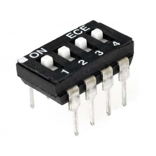 NDI-04H-V; Switch: DIP-SWITCH; Poles number: 4; ON-OFF; 0.1A/24VDC; Pos: 2; DIPTRONICS