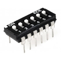 NDI-06H-V; Switch: DIP-SWITCH; Poles number: 6; ON-OFF; 0.1A/24VDC; Pos: 2; DIPTRONICS