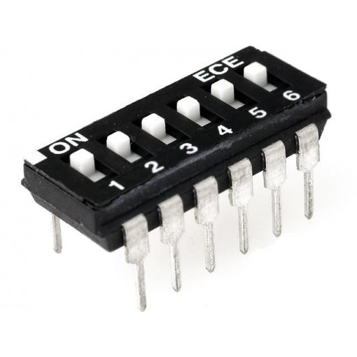 NDI-06H-V; Switch: DIP-SWITCH; Poles number: 6; ON-OFF; 0.1A/24VDC; Pos: 2; DIPTRONICS