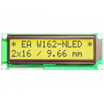 EA W162-BNLED; Display: LCD; alphanumeric; STN Positive; 16x2; yellow-green; LED; ELECTRONIC ASSEMBLY