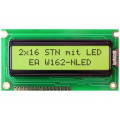 EA W162-NLED; Display: LCD; alphanumeric; STN Positive; 16x2; yellow-green; LED; ELECTRONIC ASSEMBLY EA W162-NLED; Display: LCD; alphanumeric; STN Positive; 16x2; yellow-green; LED; ELECTRONIC ASSEMBLY