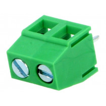 EB21A-02-C; PCB terminal block; angled 90°; 5mm; ways: 2; on PCBs; 1.5mm2; 8A; ADAM TECH