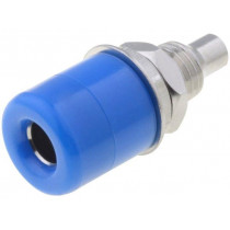 66.8321-23; Socket; 4mm banana; 20A; Cutout: Ø7.5mm; blue; nickel plated; 5mΩ; STÄUBLI