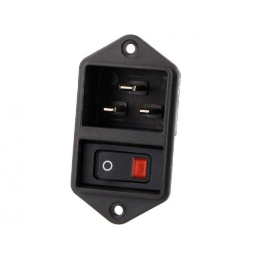 EC11.0021.001; Connector: AC supply; socket; male; 16A; 250VAC; IEC 60320; max.8mm; SCHURTER