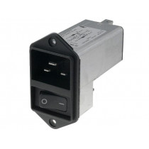 EC12.1101.001; Connector: AC supply; socket; male; 20A; 250VAC; IEC 60320; max.8mm; SCHURTER