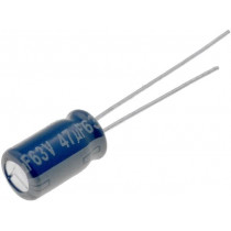 ECA1JM470; Capacitor: electrolytic; 47uF; 63VDC; Ø6.3x11.2mm; PANASONIC ECA1JM470; Capacitor: electrolytic; 47uF; 63VDC; Ø6.3x11.2mm; PANASONIC