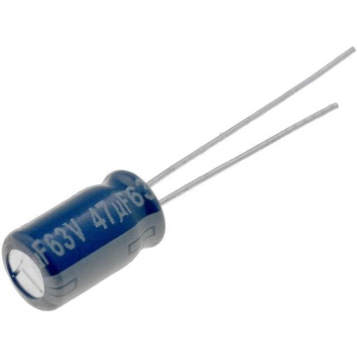 ECA1JM470; Capacitor: electrolytic; 47uF; 63VDC; Ø6.3x11.2mm; PANASONIC ECA1JM470; Capacitor: electrolytic; 47uF; 63VDC; Ø6.3x11.2mm; PANASONIC