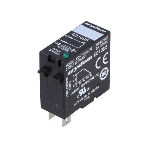 ED10D5; Relay: solid state; Ucntrl: 5÷15VDC; 5A; 1÷80VDC; socket; -30÷80°C; CRYDOM