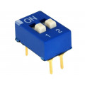 EDG102S; Switch: DIP-SWITCH; Poles number: 2; ON-OFF; 0.025A/24VDC; Pos: 2; ECE
