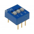 EDG103S; Switch: DIP-SWITCH; Poles number: 3; ON-OFF; 0.025A/24VDC; Pos: 2; ECE